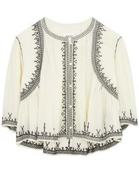 Isabel Marant - Perkins Embroidered Cotton Blouse - Lyst