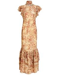 De La Vali - Avalon Floral-Print Chiffon Maxi Dress - Lyst