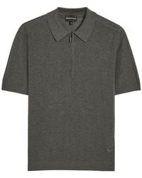 Emporio Armani - Fine-Knit Cotton Polo Shirt - Lyst