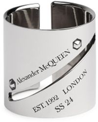 Alexander McQueen - Identity Tag Engraved Ring - Lyst