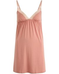 Eberjey - Flora Lace-Trimmed Jersey Chemise - Lyst
