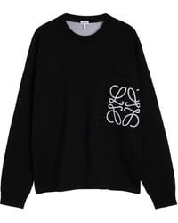 Loewe - Logo-Intarsia Cotton-Blend Knit Sweatshirt - Lyst