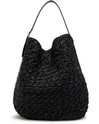 TOTEME - Leather And Raffia Tote Bag - Lyst