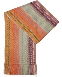 Missoni - Zigzag-intarsia Metallic-knit Scarf - Lyst