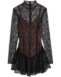 de la vali croissant long sleeve lace mini dress de la vali croissant long sleeve lace mini dress Ivory Lace Long Sleeve Mini Dress