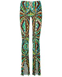 Siedres - Printed Flared-Leg Stretch-Jersey Trousers - Lyst