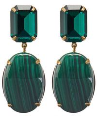 Jennifer Behr - Xiomara Malachite 18Kt-Plated Drop Earrings - Lyst