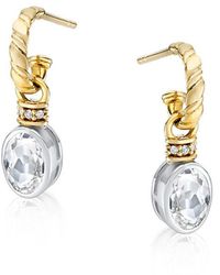 V By Laura Vann - Crystal-Embellished 18Kt Vermeil Hoop Earrings - Lyst