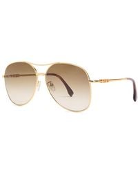 Fendi - Aviator-Style Sunglasses - Lyst