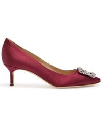 Manolo Blahnik - Hangisi 50 Satin Pumps - Lyst