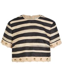 Zimmermann - Rebellion Striped Linen Crop Top - Lyst