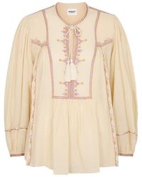 Isabel Marant - Silekia Embroidered Cotton-Voile Blouse - Lyst
