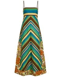 ALÉMAIS - Charlie Striped Linen Midi Dress - Lyst