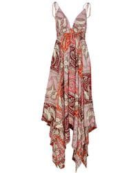 Hannah Artwear - Nico Printed Silk Midi Dress - Lyst