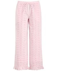 Damson Madder - Lucinda Broderie-Anglaise Cotton Trousers - Lyst