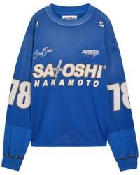 Satoshi Nakamoto - Mesh Moto Logo-Print Mesh Jersey T-Shirt - Lyst