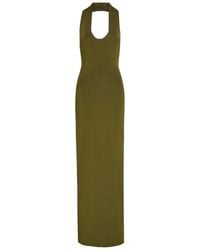 KHAITE - Mahi Halter-Neck Stretch-Knit Midi Dress - Lyst
