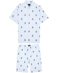 Polo Ralph Lauren - Striped Bear-Print Cotton Pyjama Set - Lyst
