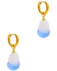 SANDRALEXANDRA - Xs Glass Baroque Pearl 18kt Gold-plated Hoop Earrings - Lyst