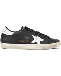 Golden Goose - Super-Star Distressed Leather Sneakers - Lyst