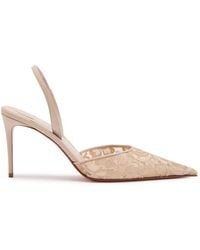 Christian Louboutin - Kate Max O Sling Lace 85 Leather Pumps - Lyst