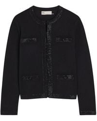 Tory Burch - Kendra Crystal-Embellished Wool-Blend Cardigan - Lyst