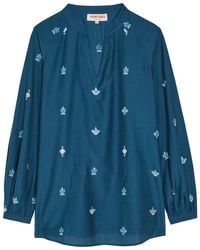 Emporio Sirenuse - Ilizia Embroidered Cotton And Silk-Blend Shirt - Lyst