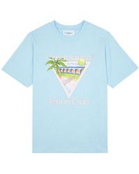 Casablanca - Cotton Tennis Club Print T-shirt - Lyst