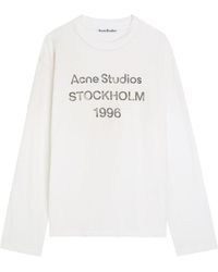 Acne Studios - Logo-Print Long-Sleeve Cotton-Blend T-Shirt - Lyst