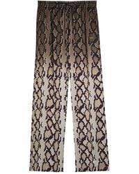 Stella McCartney - Snake Print Satin Pyjama Trousers - Lyst