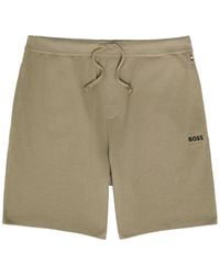 BOSS - Logo-Embroidered Waffle Shorts - Lyst