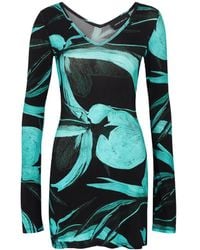 Louisa Ballou - Floral-Print Stretch-Jersey Mini Dress - Lyst