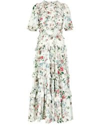 Needle & Thread - Floral Fantasy Printed Ruffled Maxi Dress - Lyst