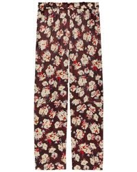 Rabanne - Floral-Print Wide-Leg Silk Trousers - Lyst