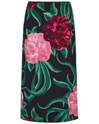 La DoubleJ - Floral-Print Crepe Midi Pencil Skirt - Lyst