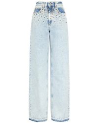 Alessandra Rich - Stud-embellished Wide-leg Jeans - Lyst