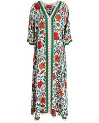 La DoubleJ - Muumuu Printed Silk-Satin Maxi Dress - Lyst