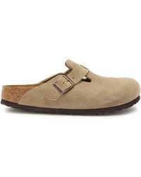 Birkenstock - Boston Brushed Suede Sliders - Lyst