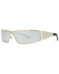 McQueen - Y2K Mirrored Wrap-Around Mask Sunglasses - Lyst