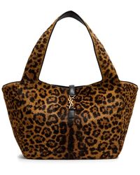 Saint Laurent - Le 5 À 7 Bea-Print Calf-Hair Tote - Lyst