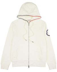 Moncler - Logo-embroidered Hooded Cotton Sweatshirt - Lyst