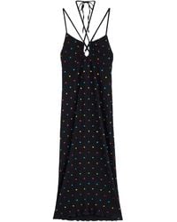 Never Fully Dressed - Megan Plissé Printed Chiffon Midi Dress - Lyst