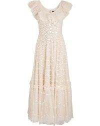Needle amp; Thread Raindrop sequin-embellished gown - Yellow