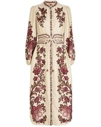 FARM Rio - Renata Floral-Print Twill Midi Dress - Lyst