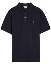 GANT - Logo-Embroidered Piqué Cotton Polo Shirt - Lyst