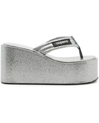 Coperni - 90 Glittered Platform Wedge Sandals - Lyst