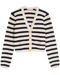 FRAME - The Harbor Striped-Intarsia Knit Cardigan - Lyst