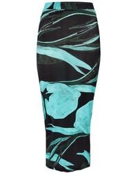 Louisa Ballou - Floral-Print Stretch-Jersey Midi Skirt - Lyst
