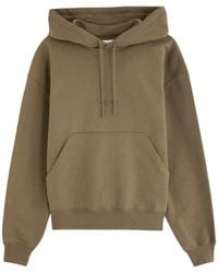 Saint Laurent - Logo-Embroidered Hooded Cotton Sweatshirt - Lyst