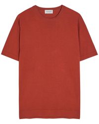 John Smedley - Lorca Fine-Knit Cotton T-Shirt - Lyst